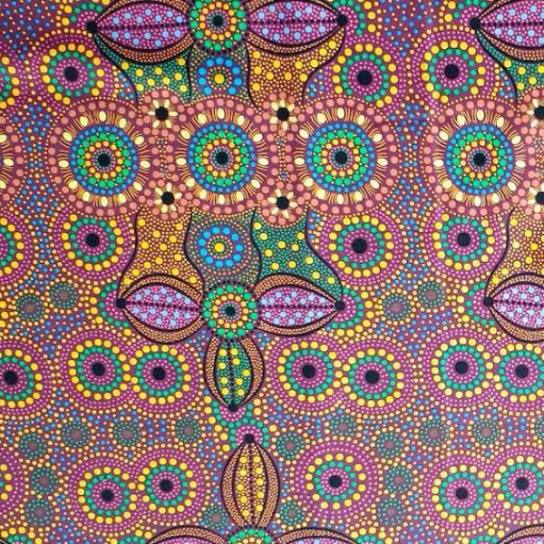 SPIRIT PLACE Aborigines Stoff aus Australien